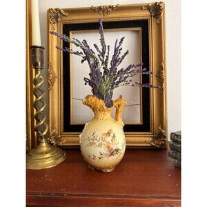 Antique Ernst Wahliss Austria Floral Vase, Turn Wien Crown Mark, Hand Painted